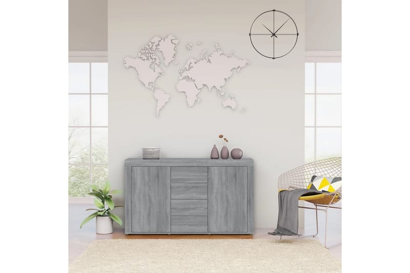 beBasic Skjenk grå sonoma 120x36x69 cm konstruert tre - GrÃ¥ - Oppbevaring - Oppbevaringsmøbler - Sideboard & skjenker