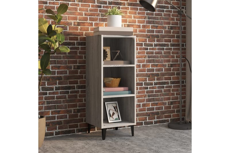beBasic Skjenk grå sonoma 34,5x32,5x90 cm konstruert tre - GrÃ¥ - Oppbevaring - Oppbevaringsmøbler - Sideboard & skjenker