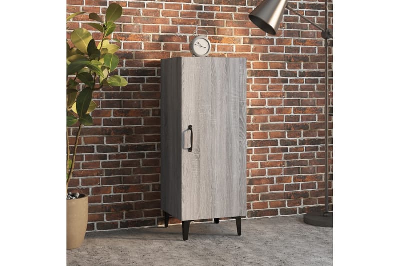 beBasic Skjenk grå sonoma 34,5x34x90 cm konstruert tre - GrÃ¥ - Oppbevaring - Oppbevaringsmøbler - Sideboard & skjenker