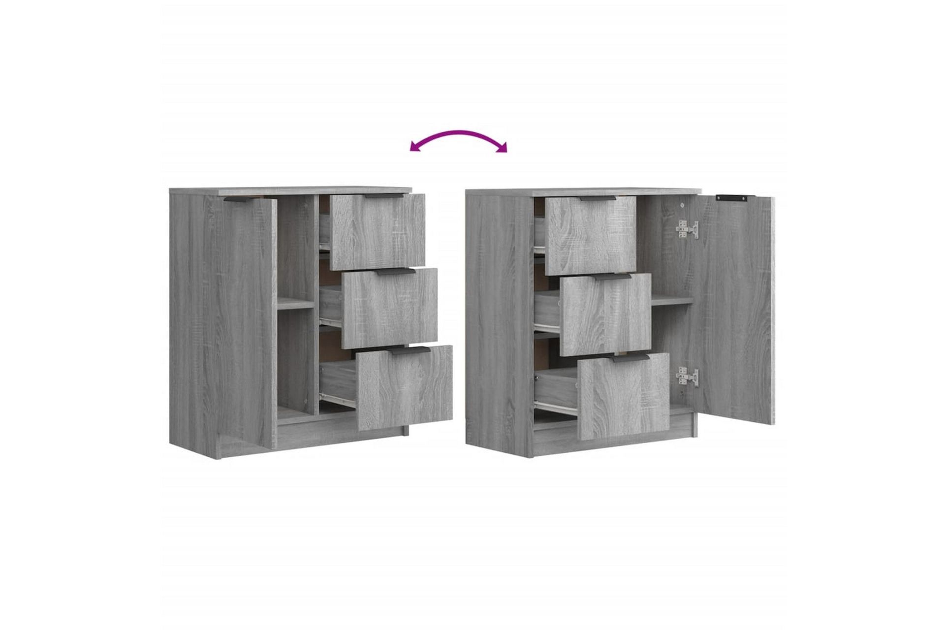 beBasic Skjenk grå sonoma 60x30x70 cm konstruert tre - GrÃ¥ - Oppbevaring - Oppbevaringsmøbler - Sideboard & skjenker