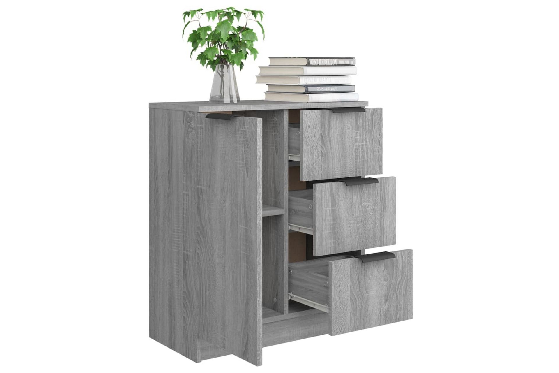 beBasic Skjenk grå sonoma 60x30x70 cm konstruert tre - GrÃ¥ - Oppbevaring - Oppbevaringsmøbler - Sideboard & skjenker