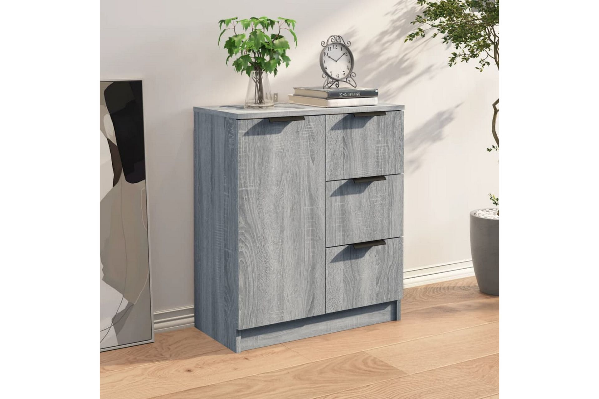 beBasic Skjenk grå sonoma 60x30x70 cm konstruert tre - GrÃ¥ - Oppbevaring - Oppbevaringsmøbler - Sideboard & skjenker