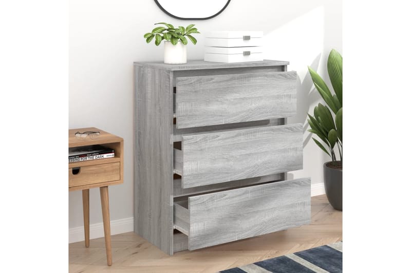 beBasic Skjenk grå sonoma 60x35x76 cm konstruert tre - GrÃ¥ - Oppbevaring - Oppbevaringsmøbler - Sideboard & skjenker