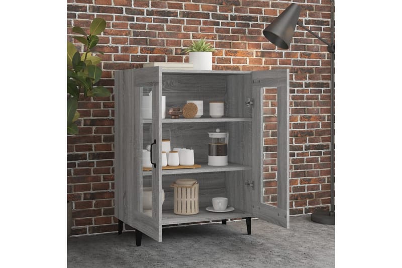 beBasic Skjenk grå sonoma 69,5x34x90 cm konstruert tre - GrÃ¥ - Oppbevaring - Oppbevaringsmøbler - Sideboard & skjenker