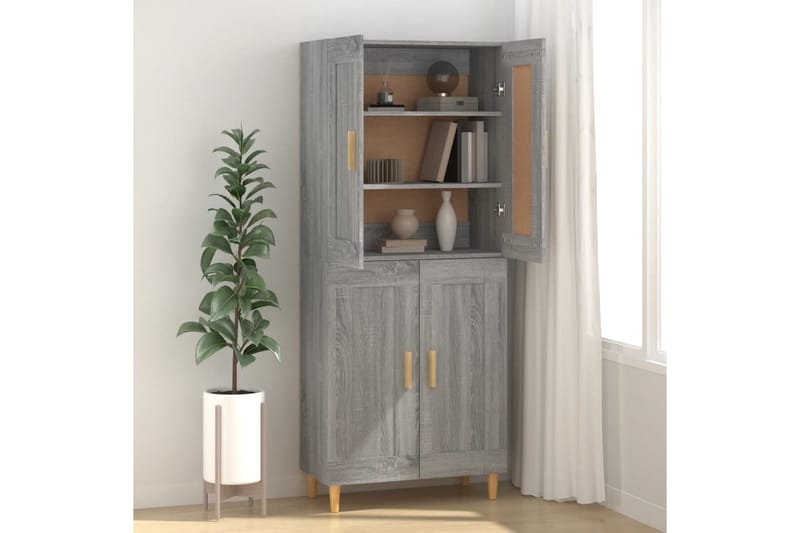 beBasic Skjenk grå sonoma 69,5x34x90 cm konstruert tre - GrÃ¥ - Oppbevaring - Oppbevaringsmøbler - Sideboard & skjenker