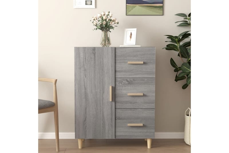 beBasic Skjenk grå sonoma 69,5x34x90 cm konstruert tre - GrÃ¥ - Oppbevaring - Oppbevaringsmøbler - Sideboard & skjenker