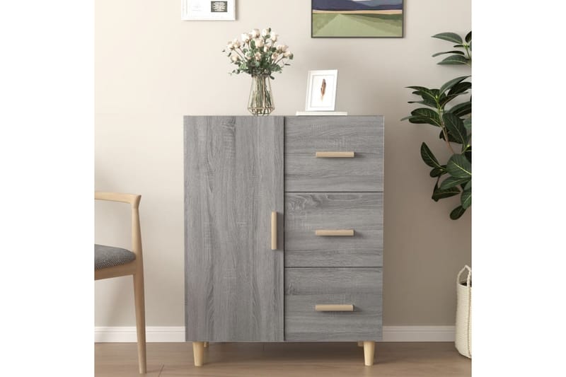 beBasic Skjenk grå sonoma 69,5x34x90 cm konstruert tre - GrÃ¥ - Sideboard & skjenker