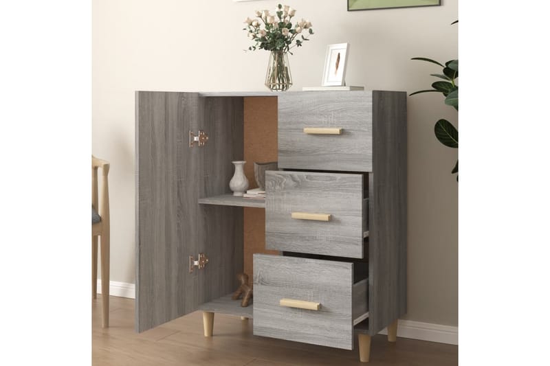 beBasic Skjenk grå sonoma 69,5x34x90 cm konstruert tre - GrÃ¥ - Oppbevaring - Oppbevaringsmøbler - Sideboard & skjenker