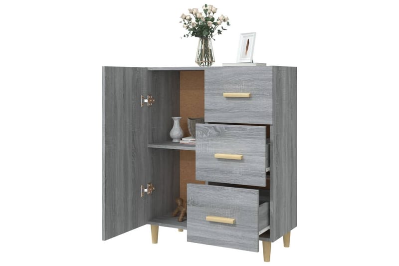 beBasic Skjenk grå sonoma 69,5x34x90 cm konstruert tre - GrÃ¥ - Sideboard & skjenker