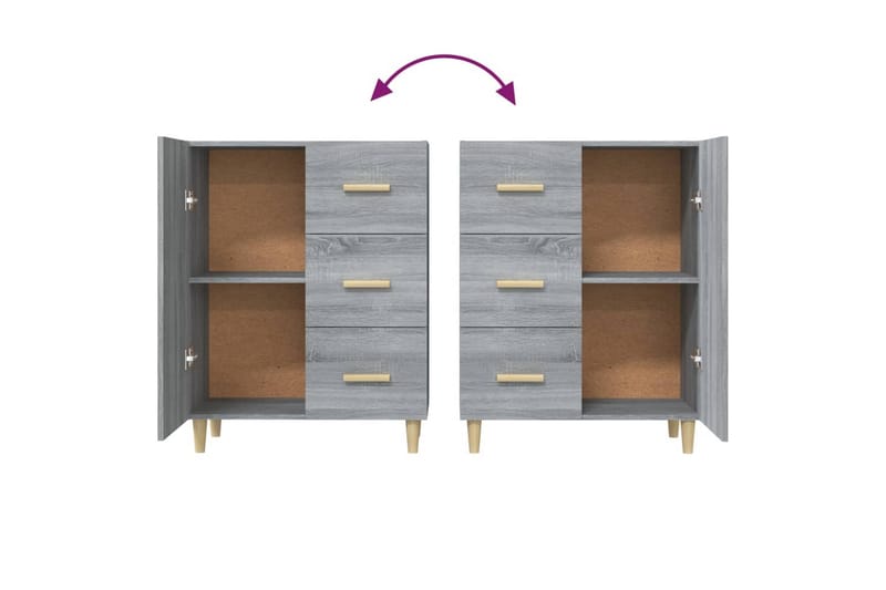 beBasic Skjenk grå sonoma 69,5x34x90 cm konstruert tre - GrÃ¥ - Oppbevaring - Oppbevaringsmøbler - Sideboard & skjenker