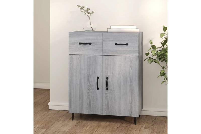 beBasic Skjenk grå sonoma 69,5x34x90 cm konstruert tre - GrÃ¥ - Oppbevaring - Oppbevaringsmøbler - Sideboard & skjenker