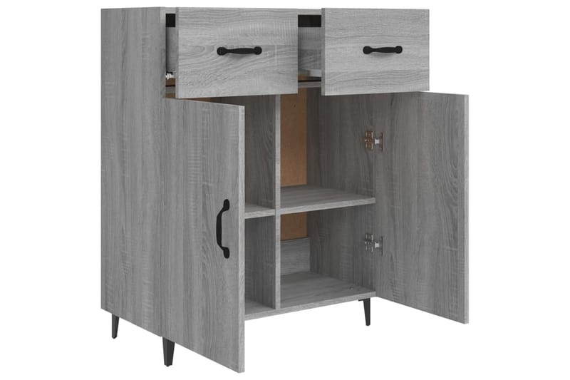 beBasic Skjenk grå sonoma 69,5x34x90 cm konstruert tre - GrÃ¥ - Oppbevaring - Oppbevaringsmøbler - Sideboard & skjenker