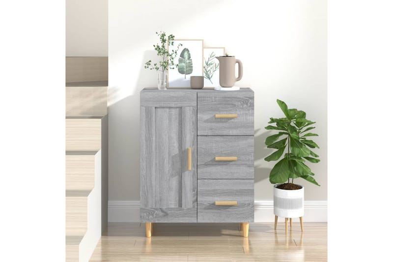 beBasic Skjenk grå sonoma 69,5x34x90 cm konstruert tre - GrÃ¥ - Oppbevaring - Oppbevaringsmøbler - Sideboard & skjenker