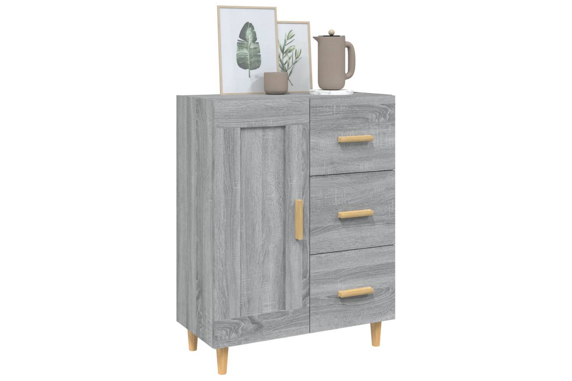 beBasic Skjenk grå sonoma 69,5x34x90 cm konstruert tre - GrÃ¥ - Oppbevaring - Oppbevaringsmøbler - Sideboard & skjenker