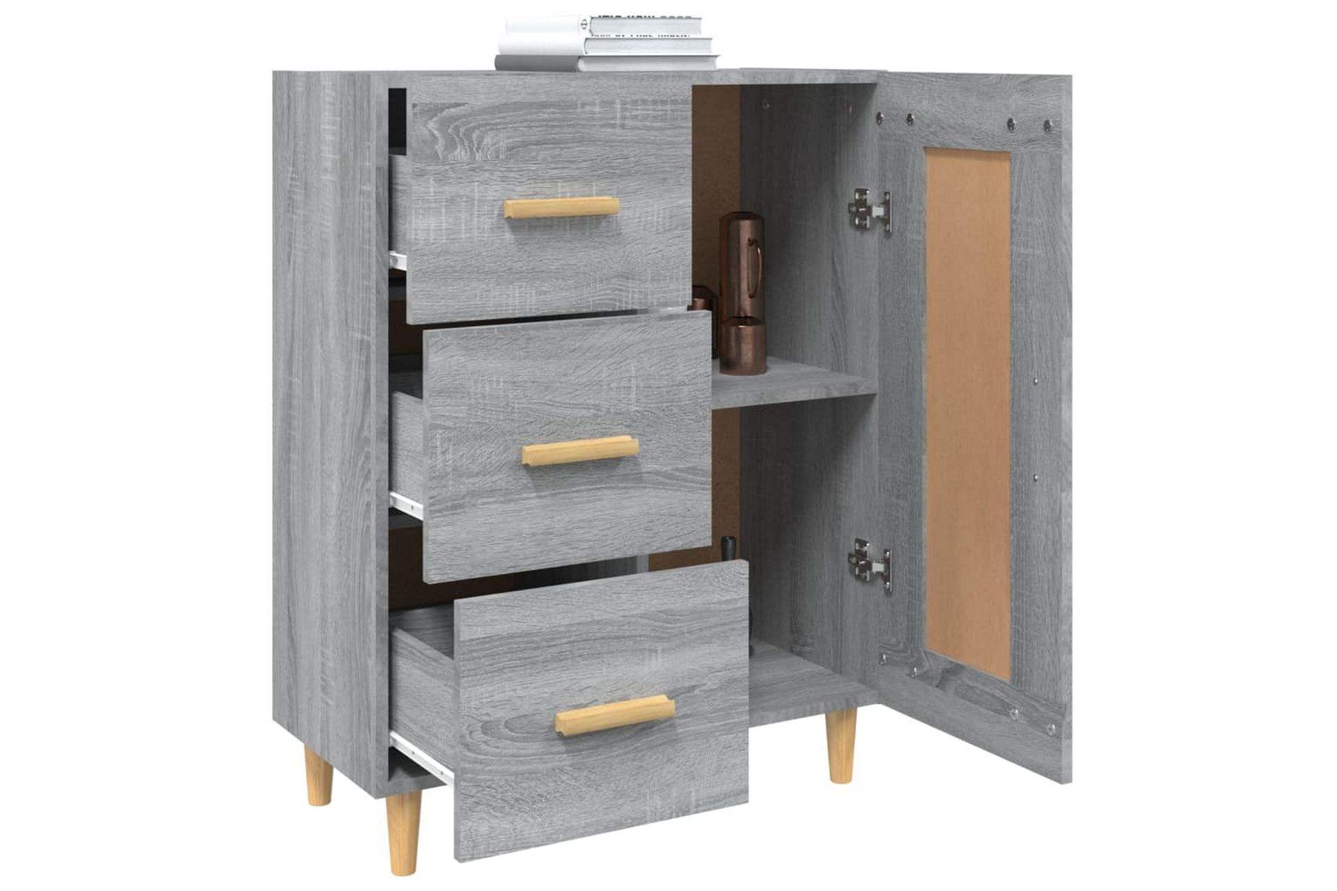 beBasic Skjenk grå sonoma 69,5x34x90 cm konstruert tre - GrÃ¥ - Oppbevaring - Oppbevaringsmøbler - Sideboard & skjenker