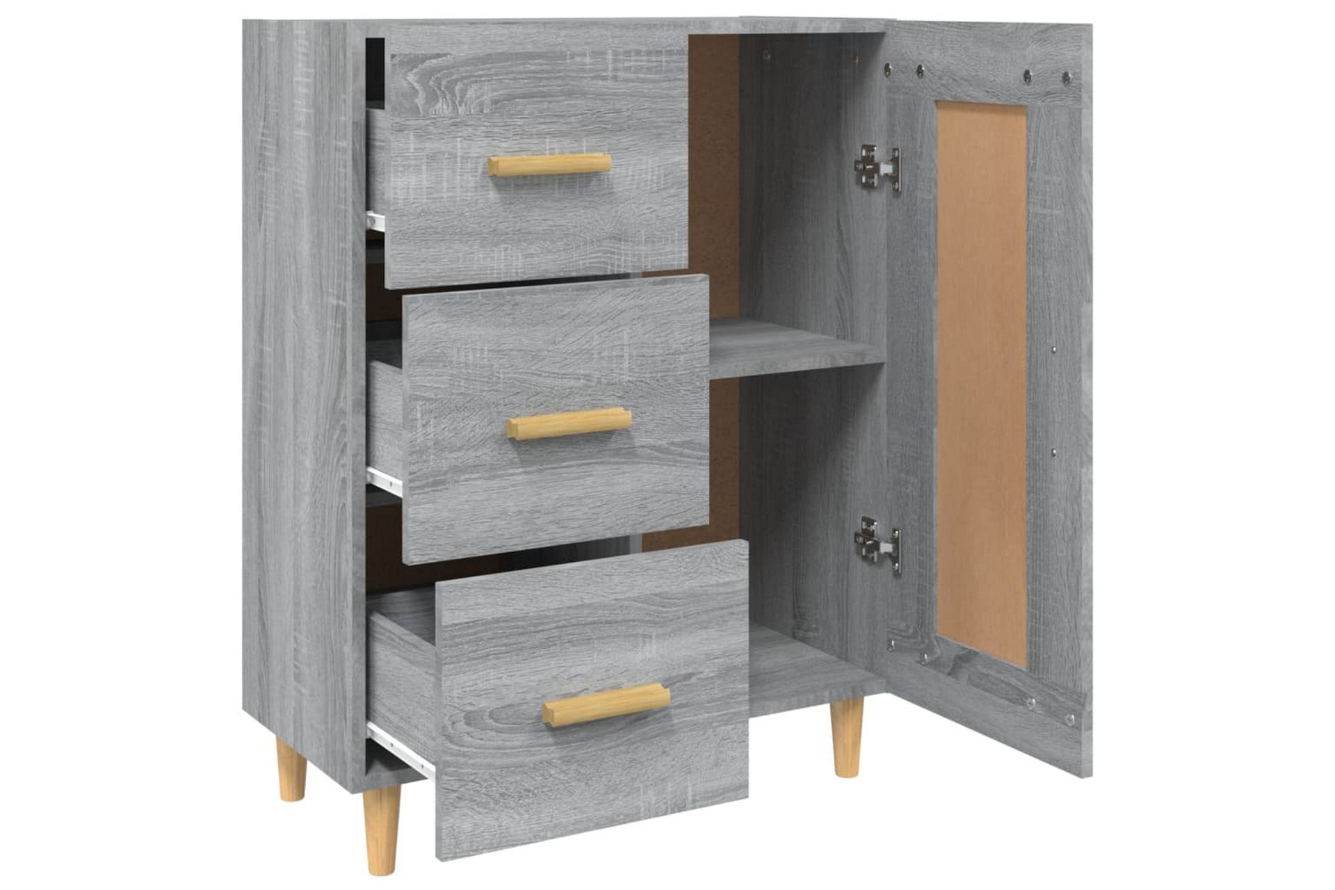 beBasic Skjenk grå sonoma 69,5x34x90 cm konstruert tre - GrÃ¥ - Oppbevaring - Oppbevaringsmøbler - Sideboard & skjenker
