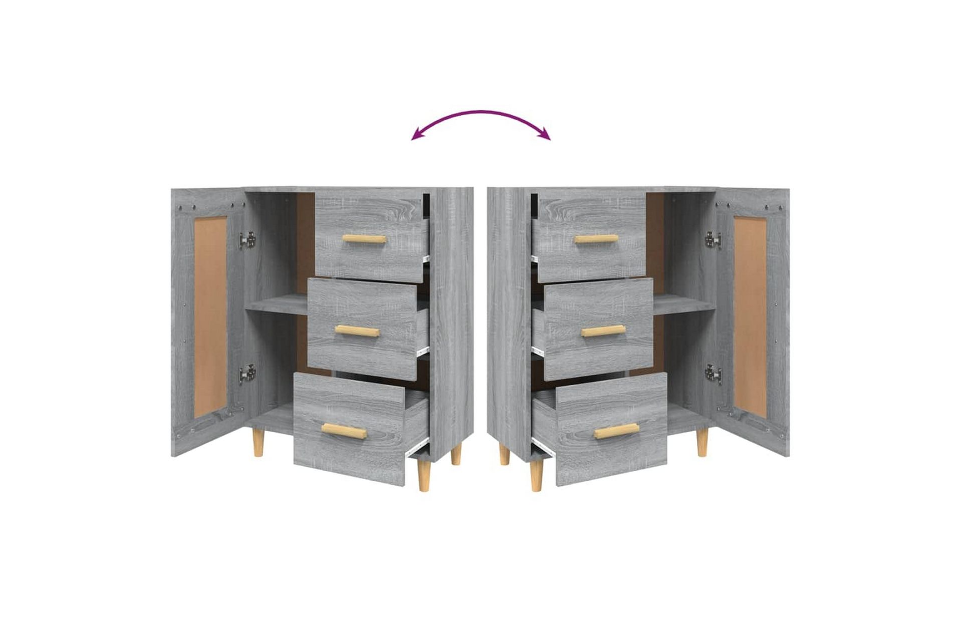 beBasic Skjenk grå sonoma 69,5x34x90 cm konstruert tre - GrÃ¥ - Oppbevaring - Oppbevaringsmøbler - Sideboard & skjenker