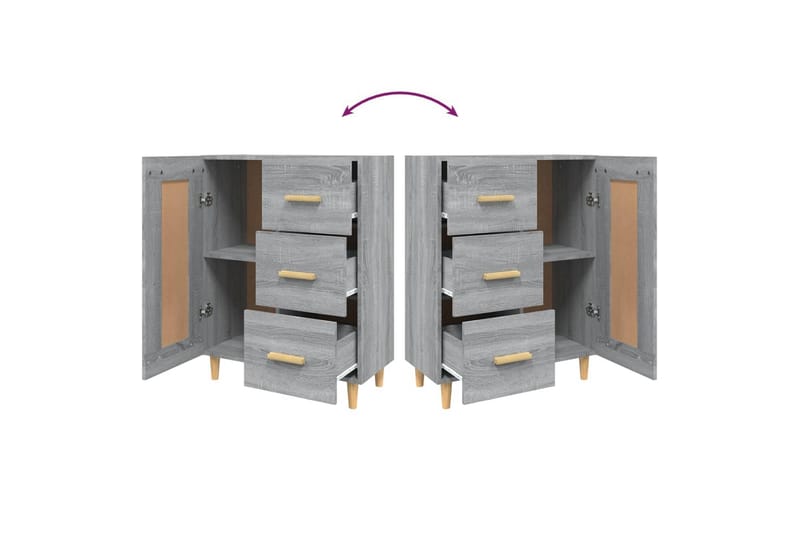 beBasic Skjenk grå sonoma 69,5x34x90 cm konstruert tre - GrÃ¥ - Oppbevaring - Oppbevaringsmøbler - Sideboard & skjenker