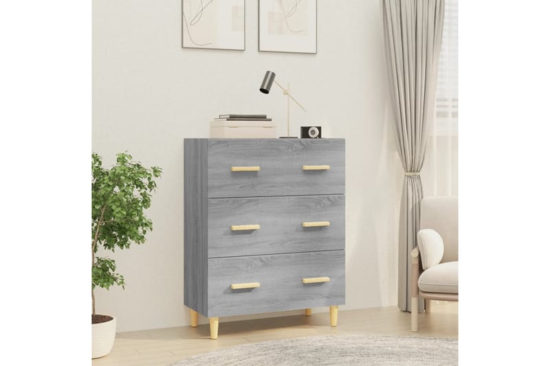 beBasic Skjenk grå sonoma 70x34x90 cm konstruert tre - GrÃ¥ - Oppbevaring - Oppbevaringsmøbler - Sideboard & skjenker