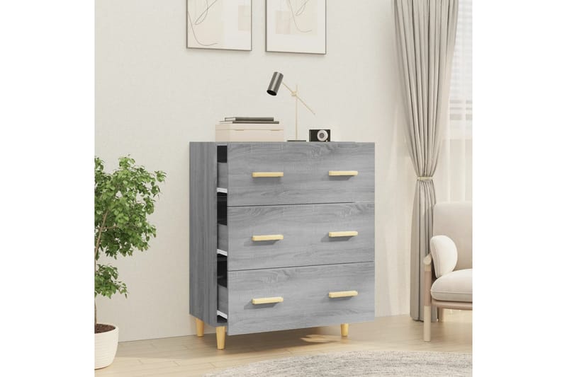 beBasic Skjenk grå sonoma 70x34x90 cm konstruert tre - GrÃ¥ - Oppbevaring - Oppbevaringsmøbler - Sideboard & skjenker