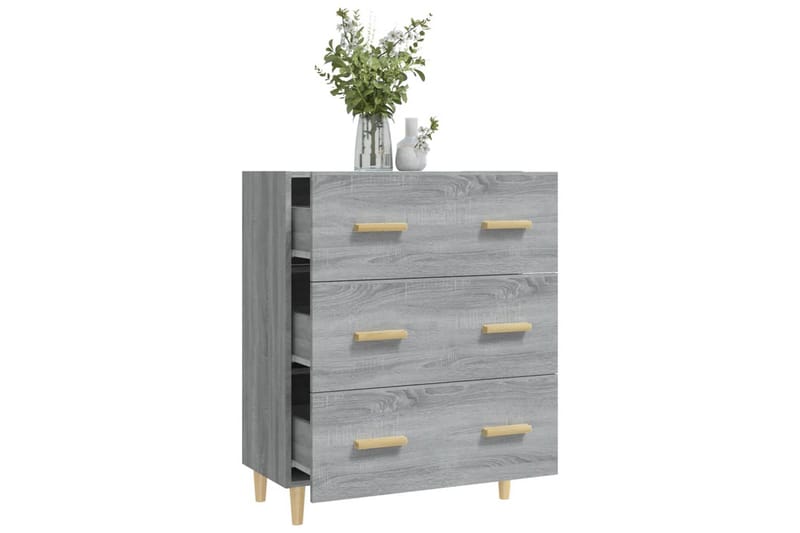 beBasic Skjenk grå sonoma 70x34x90 cm konstruert tre - GrÃ¥ - Sideboard & skjenker