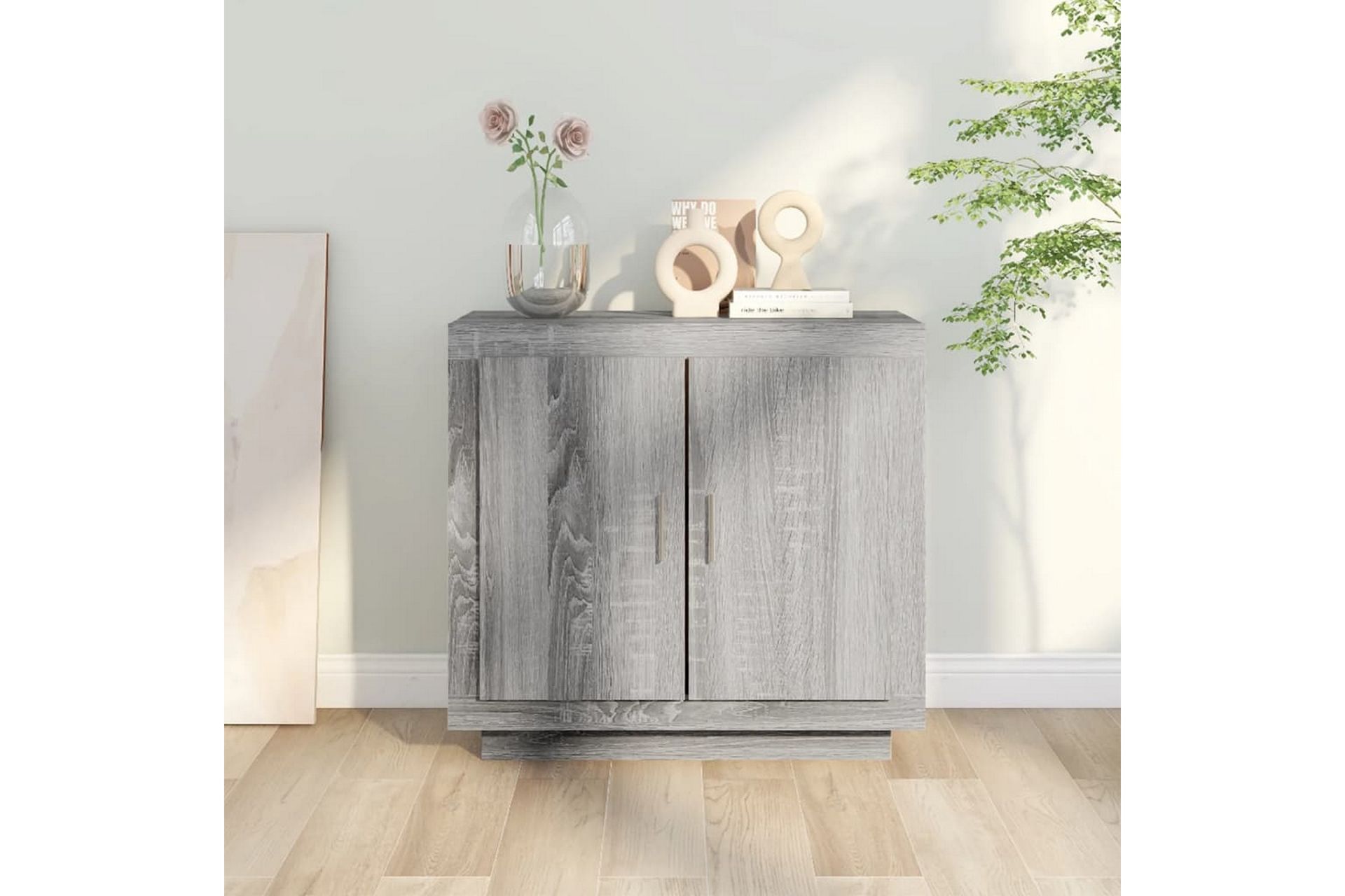 beBasic Skjenk grå sonoma 80x40x75 cm konstruert tre - GrÃ¥ - Oppbevaring - Oppbevaringsmøbler - Sideboard & skjenker