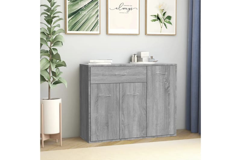 beBasic Skjenk grå sonoma 88x30x70 cm konstruert tre - GrÃ¥ - Oppbevaring - Oppbevaringsmøbler - Sideboard & skjenker