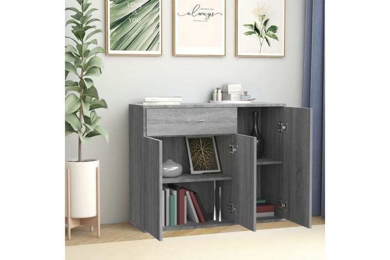 beBasic Skjenk grå sonoma 88x30x70 cm konstruert tre - GrÃ¥ - Oppbevaring - Oppbevaringsmøbler - Sideboard & skjenker