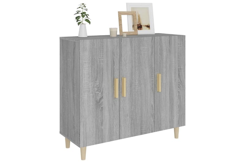 beBasic Skjenk grå sonoma 90x34x80 cm konstruert tre - GrÃ¥ - Sideboard & skjenker