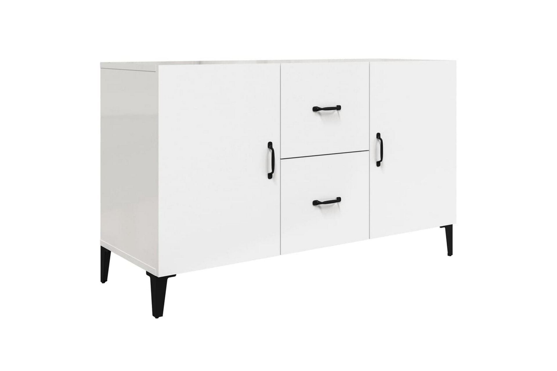 beBasic Skjenk høyglans hvit 100x36x60 cm konstruert tre - Hvit - Oppbevaring - Oppbevaringsmøbler - Sideboard & skjenker
