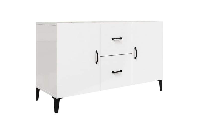 beBasic Skjenk høyglans hvit 100x36x60 cm konstruert tre - Hvit - Sideboard & skjenker