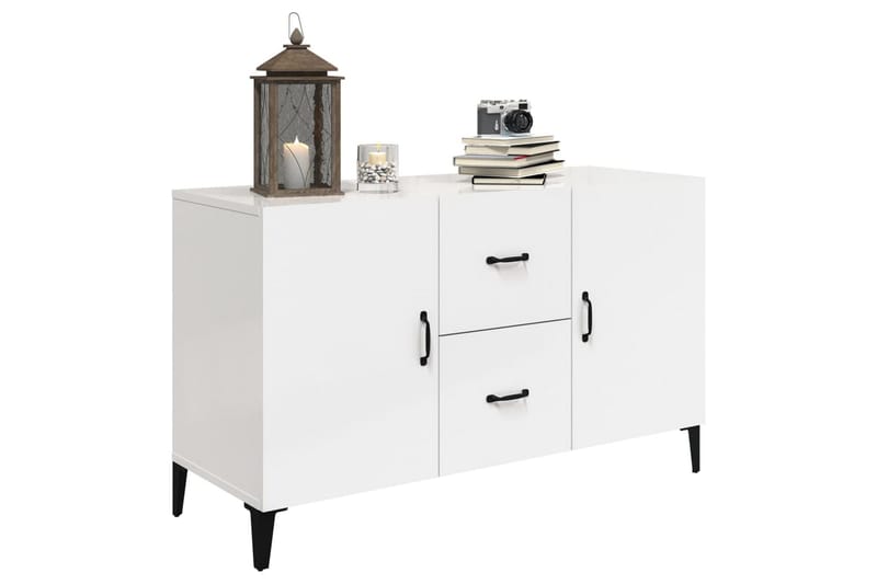 beBasic Skjenk høyglans hvit 100x36x60 cm konstruert tre - Hvit - Sideboard & skjenker