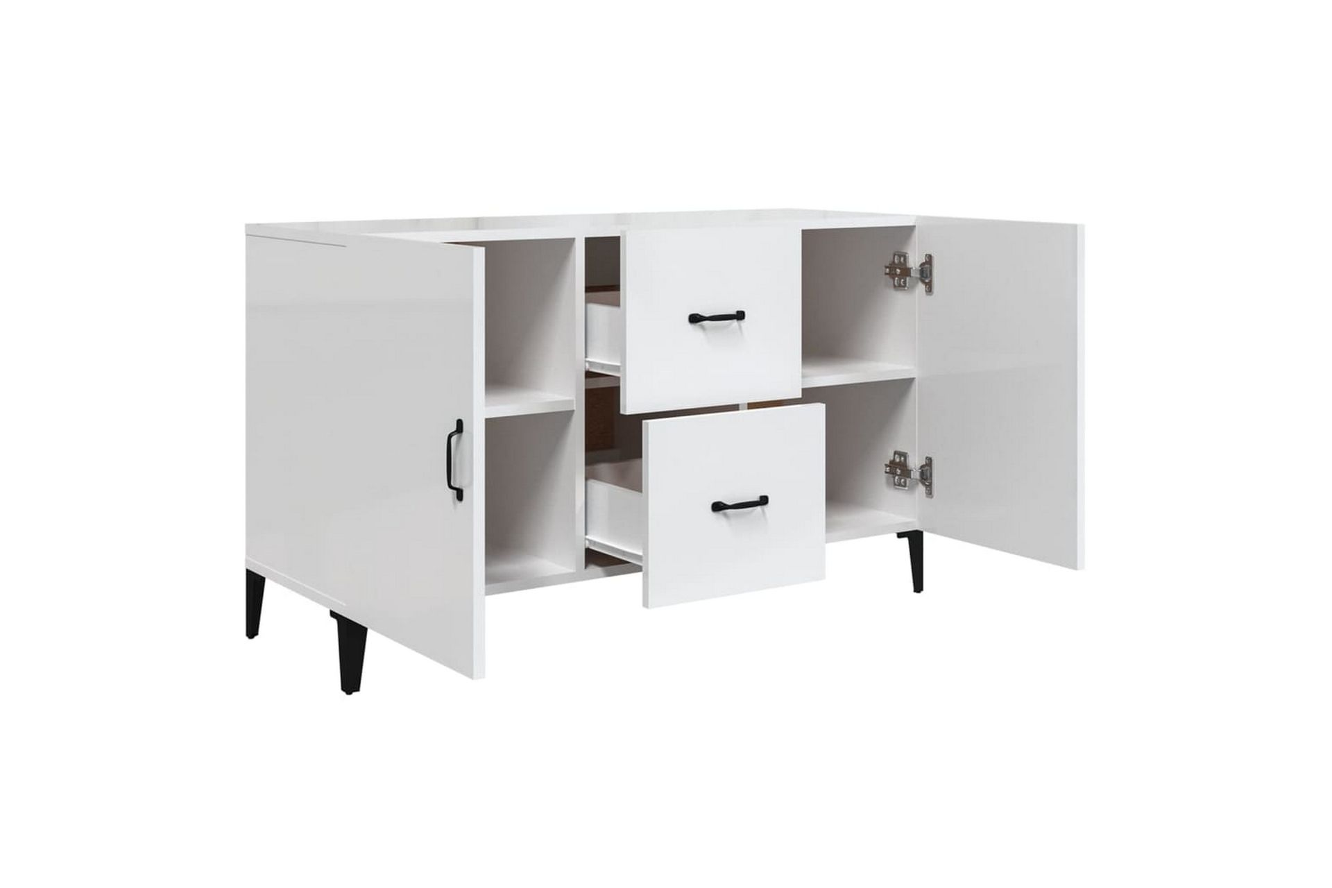beBasic Skjenk høyglans hvit 100x36x60 cm konstruert tre - Hvit - Oppbevaring - Oppbevaringsmøbler - Sideboard & skjenker