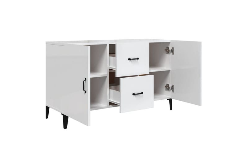 beBasic Skjenk høyglans hvit 100x36x60 cm konstruert tre - Hvit - Sideboard & skjenker