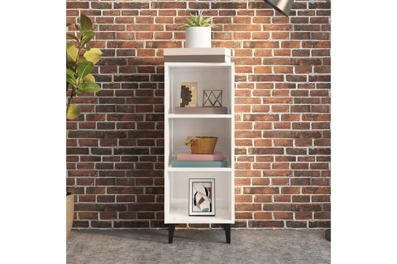 beBasic Skjenk høyglans hvit 34,5x32,5x90 cm konstruert tre - Hvit - Oppbevaring - Oppbevaringsmøbler - Sideboard & skjenker