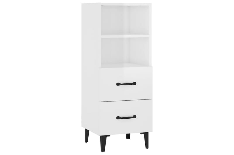 beBasic Skjenk høyglans hvit 34,5x34x90 cm konstruert tre - Hvit - Sideboard & skjenker