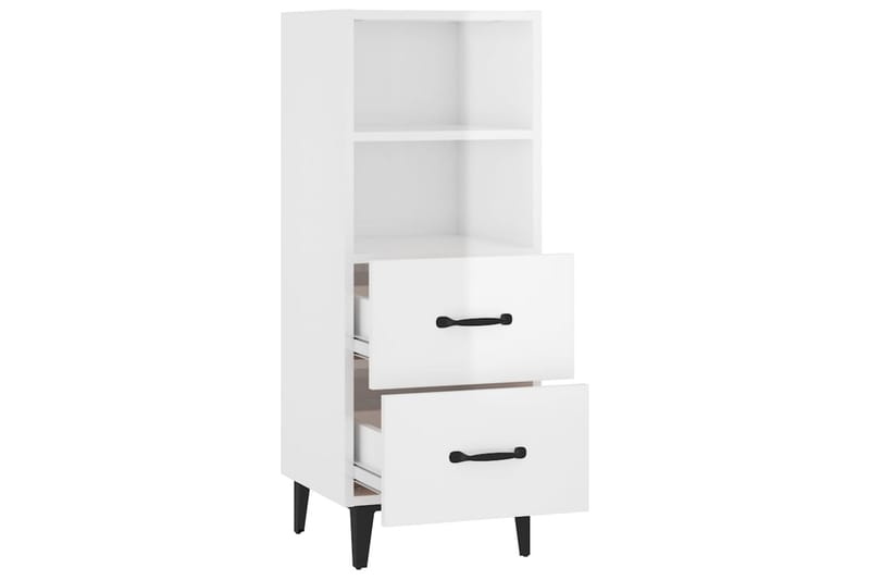 beBasic Skjenk høyglans hvit 34,5x34x90 cm konstruert tre - Hvit - Sideboard & skjenker