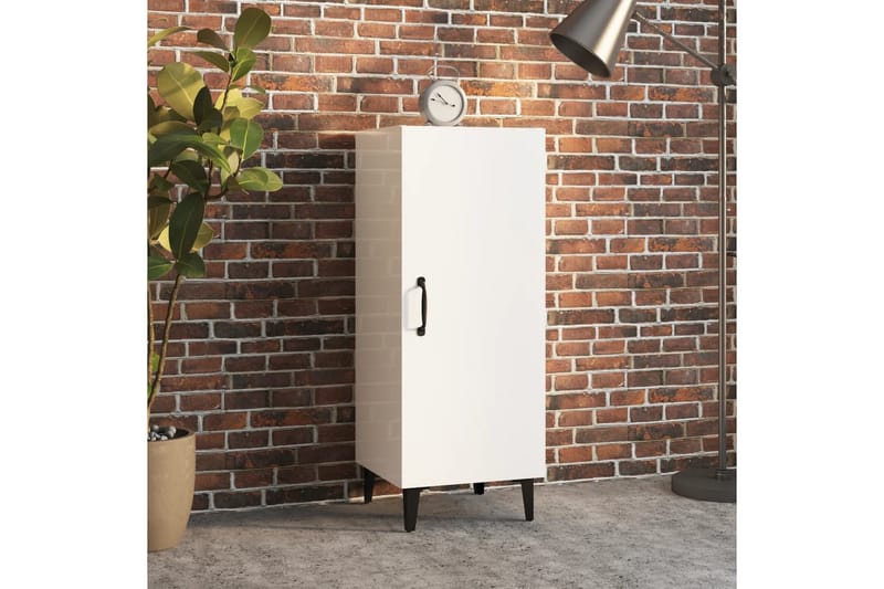 beBasic Skjenk høyglans hvit 34,5x34x90 cm konstruert tre - Hvit - Oppbevaring - Oppbevaringsmøbler - Sideboard & skjenker
