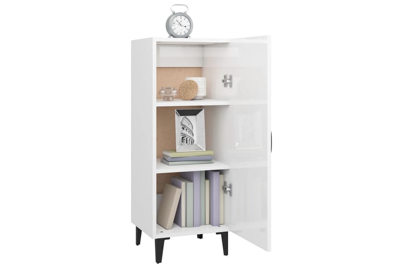 beBasic Skjenk høyglans hvit 34,5x34x90 cm konstruert tre - Hvit - Oppbevaring - Oppbevaringsmøbler - Sideboard & skjenker