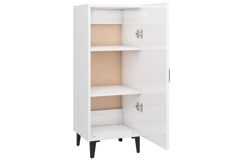 beBasic Skjenk høyglans hvit 34,5x34x90 cm konstruert tre - Hvit - Sideboard & skjenker