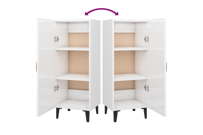beBasic Skjenk høyglans hvit 34,5x34x90 cm konstruert tre - Hvit - Oppbevaring - Oppbevaringsmøbler - Sideboard & skjenker