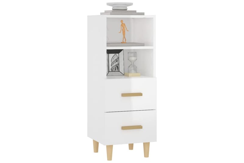 beBasic Skjenk høyglans hvit 34,5x34x90 cm konstruert tre - Hvit - Oppbevaring - Oppbevaringsmøbler - Sideboard & skjenker