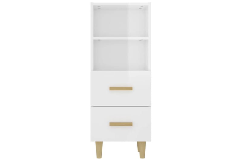 beBasic Skjenk høyglans hvit 34,5x34x90 cm konstruert tre - Hvit - Sideboard & skjenker