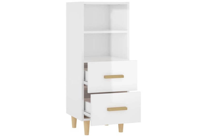 beBasic Skjenk høyglans hvit 34,5x34x90 cm konstruert tre - Hvit - Oppbevaring - Oppbevaringsmøbler - Sideboard & skjenker