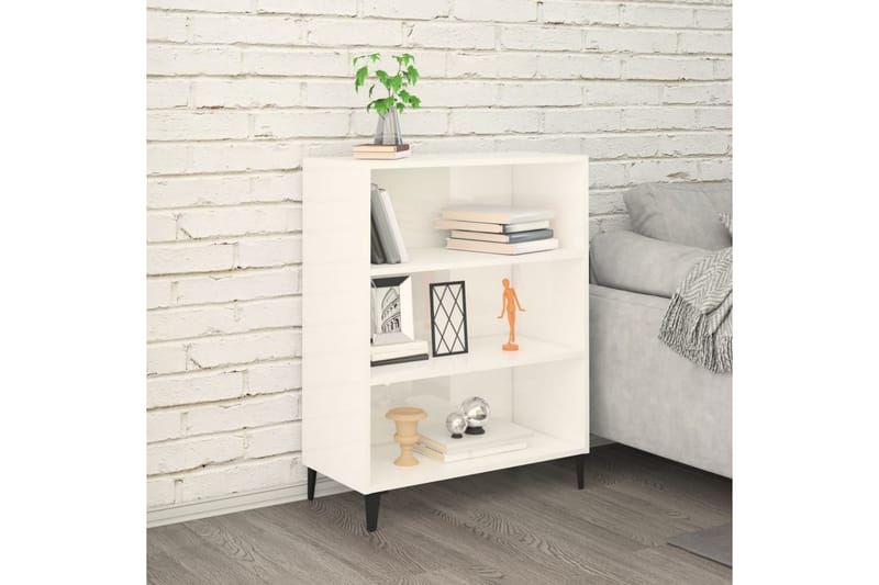 beBasic Skjenk høyglans hvit 69,5x32,5x90 cm konstruert tre - Hvit - Sideboard & skjenker