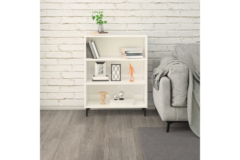 beBasic Skjenk høyglans hvit 69,5x32,5x90 cm konstruert tre - Hvit - Oppbevaring - Oppbevaringsmøbler - Sideboard & skjenker