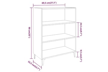 beBasic Skjenk høyglans hvit 69,5x32,5x90 cm konstruert tre - Hvit - Oppbevaring - Oppbevaringsmøbler - Sideboard & skjenker