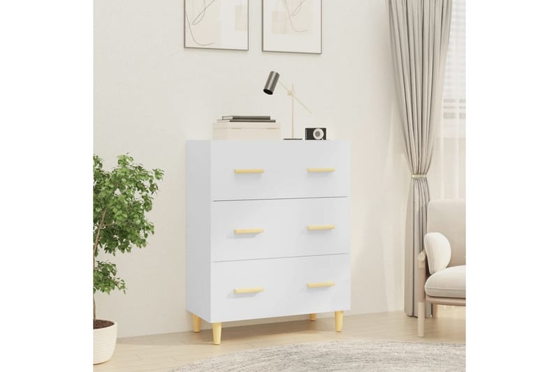 beBasic Skjenk høyglans hvit 70x34x90 cm konstruert tre - Hvit - Sideboard & skjenker