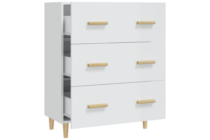 beBasic Skjenk høyglans hvit 70x34x90 cm konstruert tre - Hvit - Oppbevaring - Oppbevaringsmøbler - Sideboard & skjenker