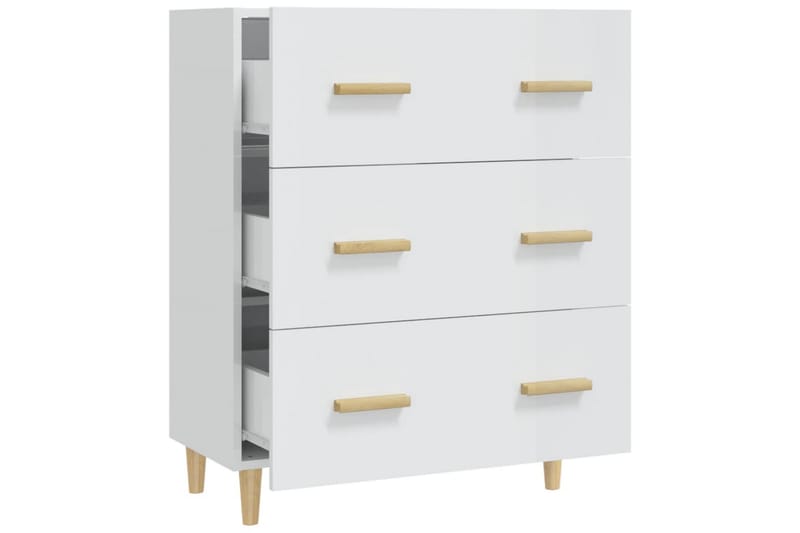 beBasic Skjenk høyglans hvit 70x34x90 cm konstruert tre - Hvit - Sideboard & skjenker